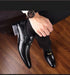 Men's Leather Shoes Casual Business Formal Shoes with Crocodile Pattern